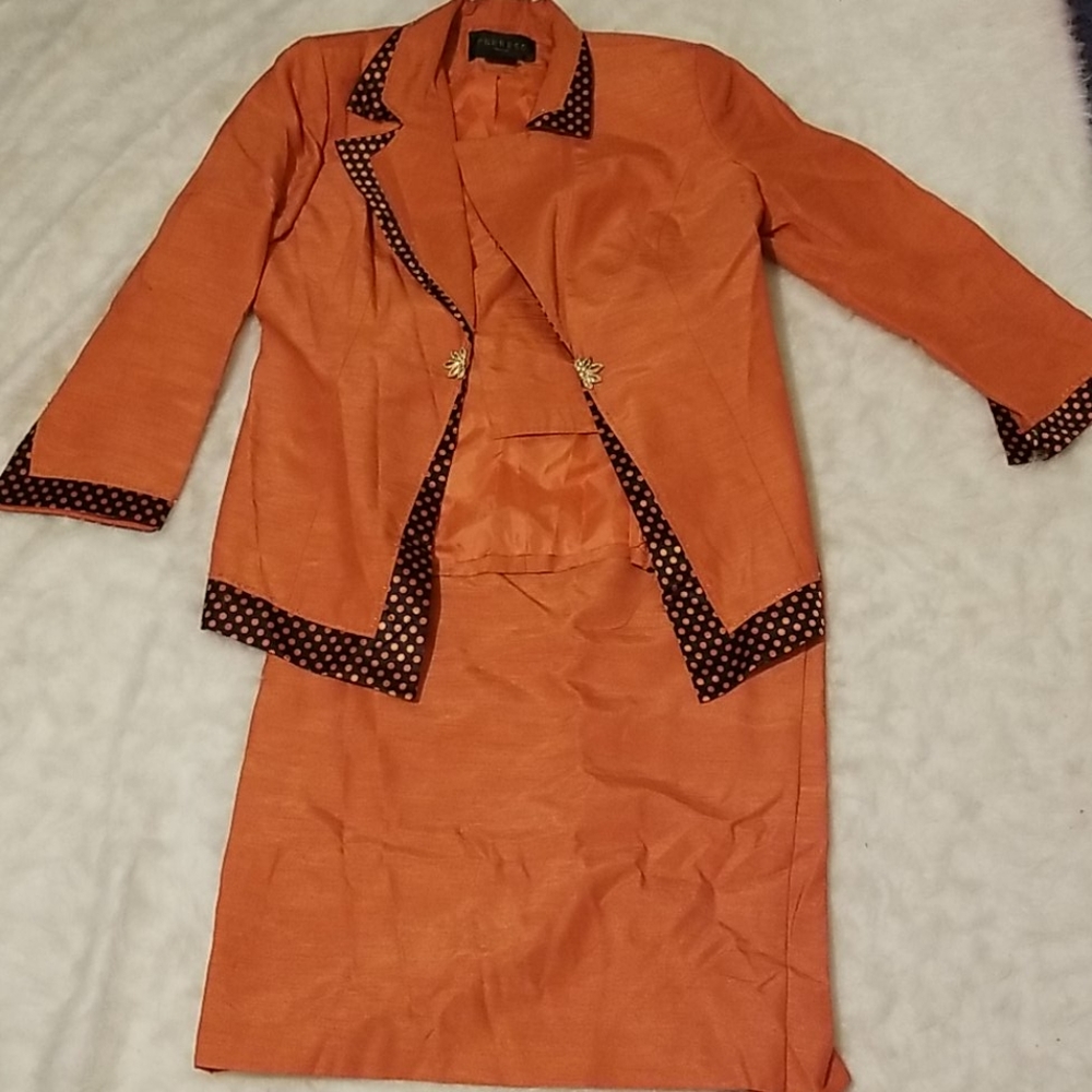 Orange Casual Peeress Suit